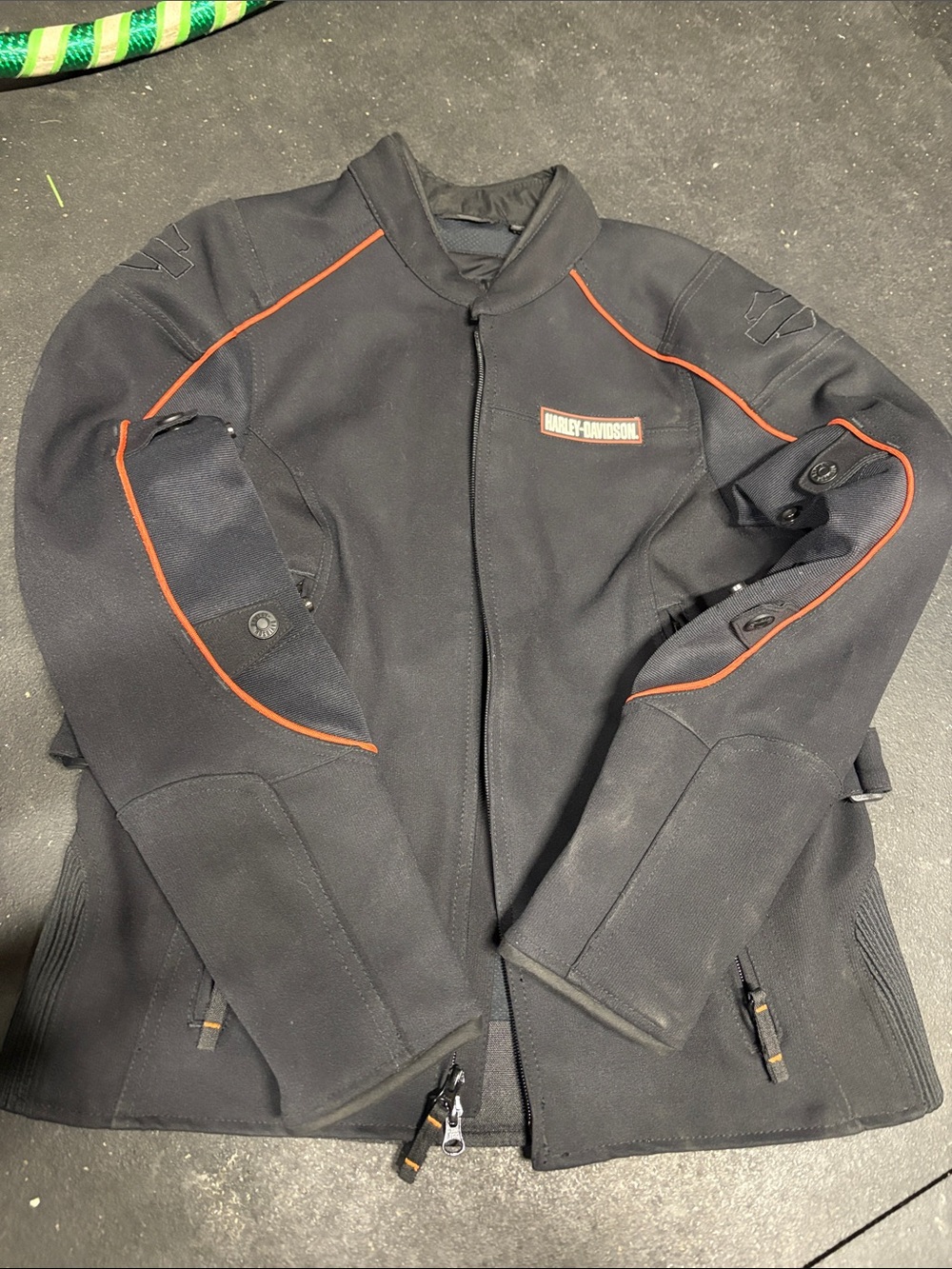 Harley-Davidson Women’s Black Jacket with Orange Trim